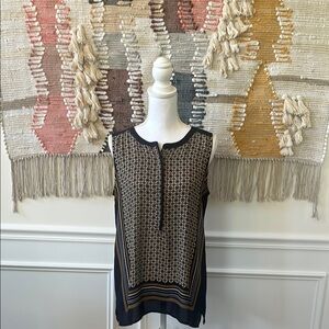 LOFT Navy Geometric Tank Top